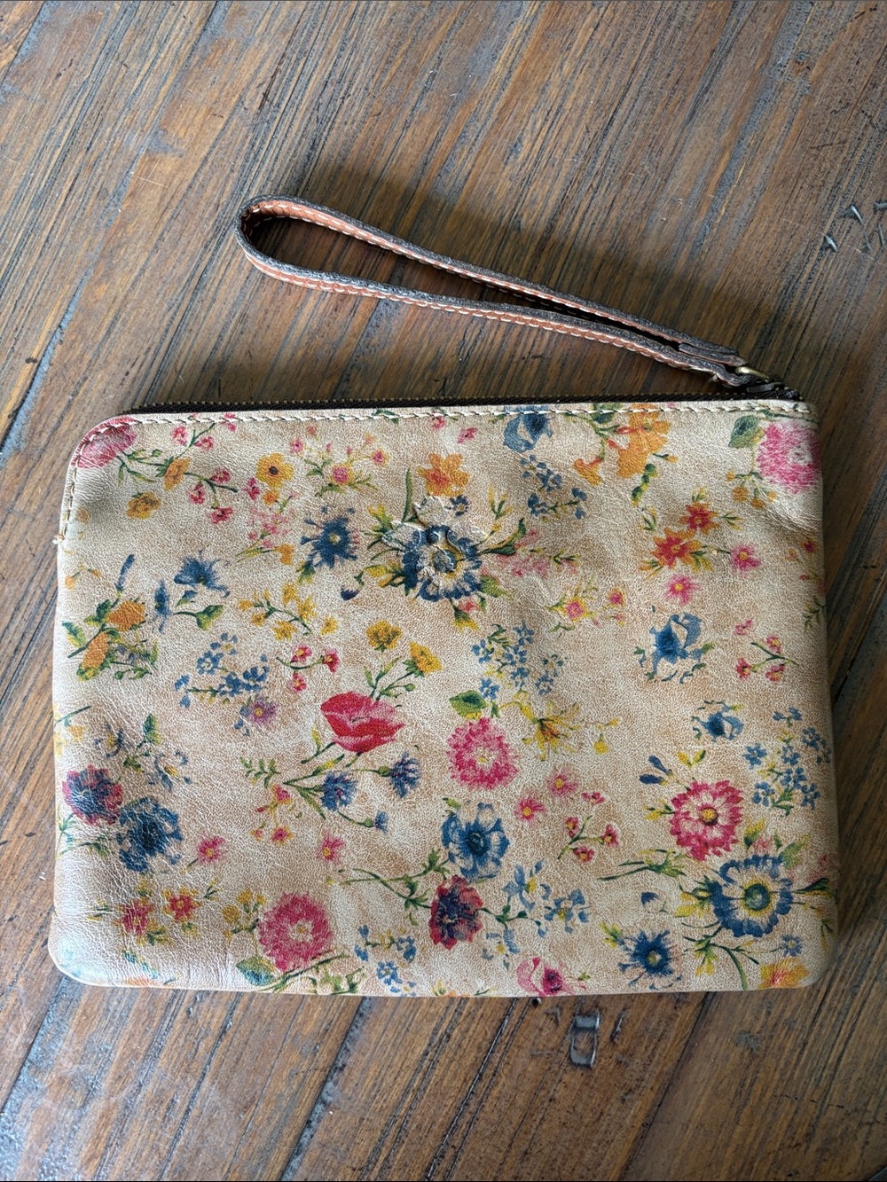 Patricia Nash floral leather wristlet